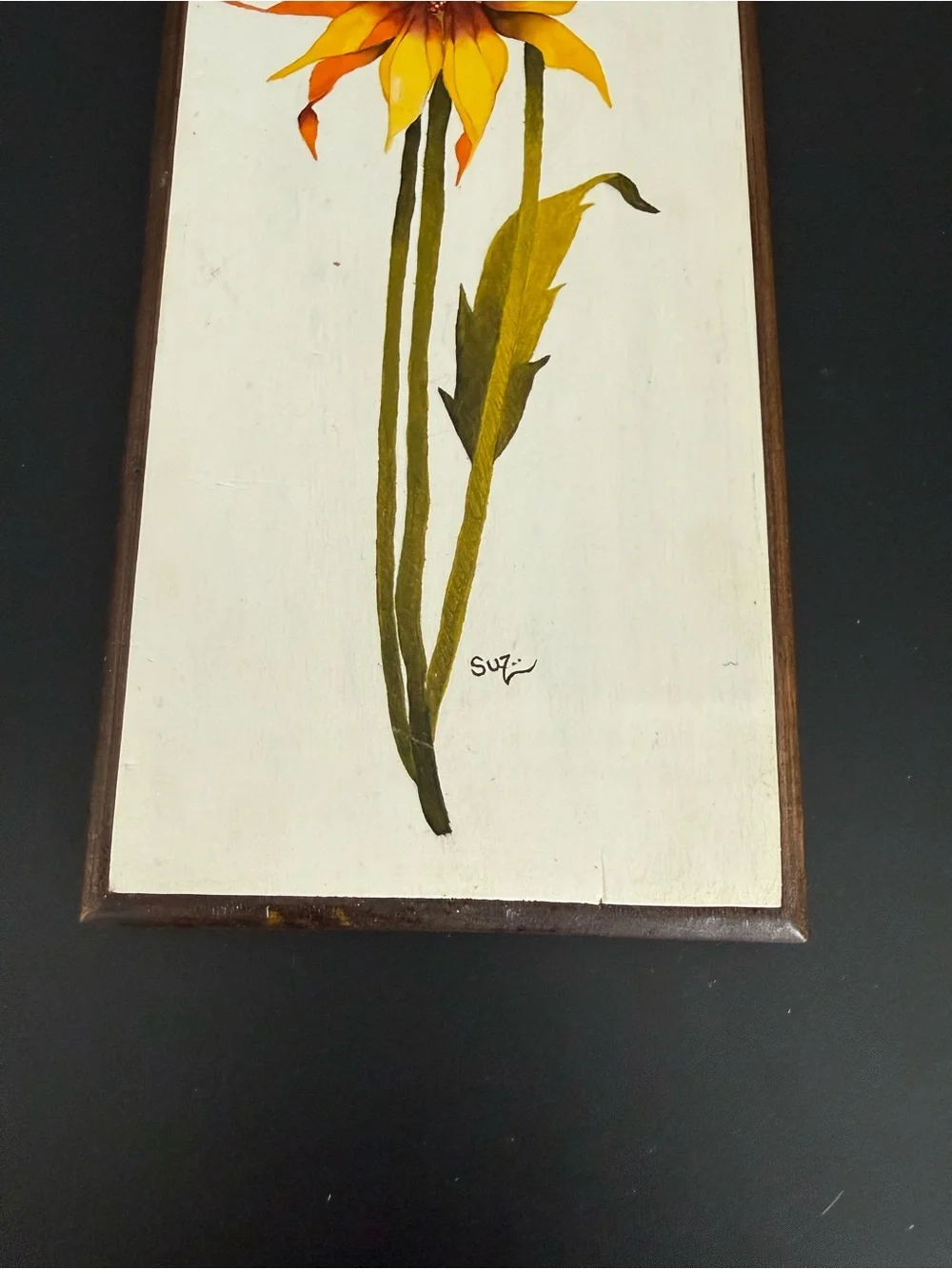 Hand-Painted Yellow & Orange Floral Wall Art